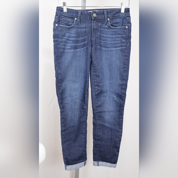 PAIGE Denim - PAIGE Kylie Crop Dark Blue Straight Leg Jeans